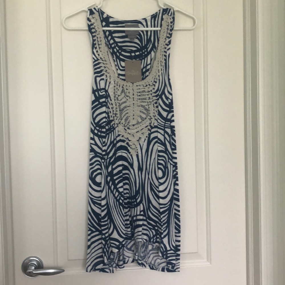 Anthropologie - blue print tank - M - NWT